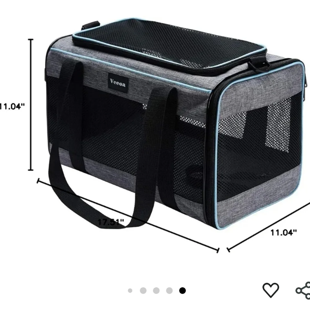 Gray Portable Pet Carrier Bag for Dogs & Cats